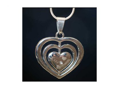 Ogrlica Trojni srček srebrn s kristali Swarovski® Kristal April