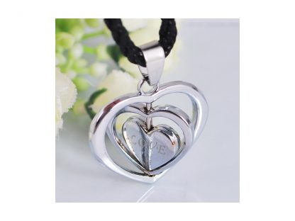 Ogrlica Trojni srček srebrn s kristali Swarovski® Rubin Julij - Image 2