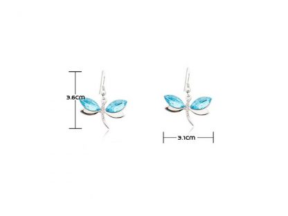 Uhani s kristali Swarovski® Kačji pastir ocean moder - Image 2