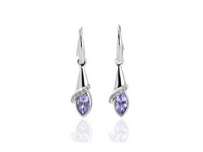 Uhani s kristali Swarovski® Angel vijolični