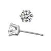 Uhani s kristali Swarovski® srebrni beli 6mm