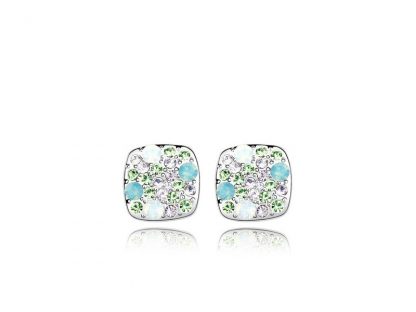 Uhani Pipa s kristali Swarovski® srebrni zeleni
