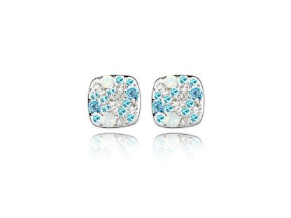 Uhani Pipa s kristali Swarovski® srebrni ocean modri
