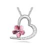 Ogrlica  Ujeto srce s kristali Swarovski® roza