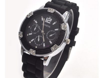 Ročna ura Geneva Eleganca s kristali Swarovski® črna