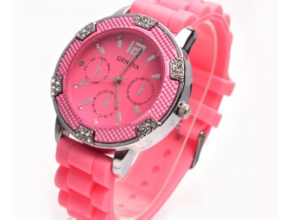 Ročna ura Geneva Eleganca s kristali Swarovski® svetlo roza