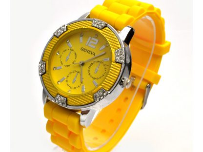Ročna ura Geneva Eleganca s kristali Swarovski® rumena
