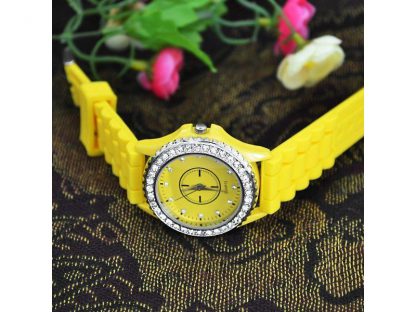 Ročna ura Geneva Kristal kristali Swarovski® rumena - Image 2