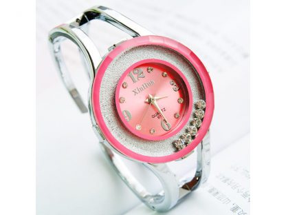 Ročna ura Zapestnica s kristali Swarovski® roza