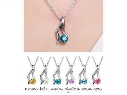 Ogrlica s kristali Swarovski® Vila ocean modra - Image 2