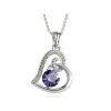 Ogrlica  Viseče srce s kristali Swarovski® vijola