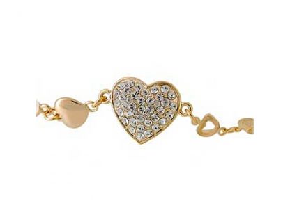 Zapestnica Srček s kristali Swarovski® zlata - Image 2
