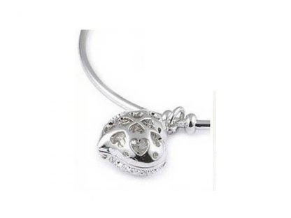 Zapestnica Eleganten Srček s kristali Swarovski® srebrna - Image 2