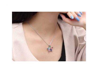 Ogrlica Velika Zvezda s kristali Swarovski® zelena - Image 2