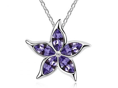 Ogrlica Velika Zvezda s kristali Swarovski® vijola