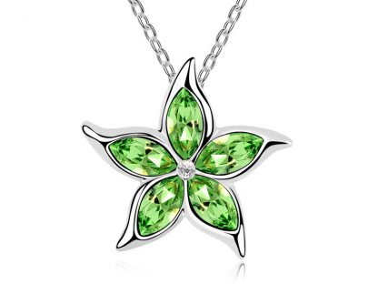 Ogrlica Velika Zvezda s kristali Swarovski® zelena