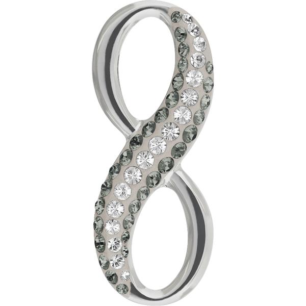 Ogrlica Infinity Pave bela-črna s Swarovski® kristali