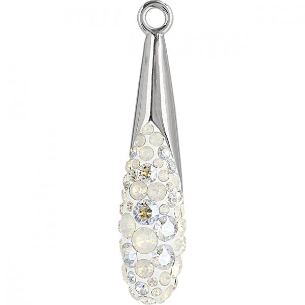 Ogrlica Pave Mali Petal bela s Swarovski® kristali