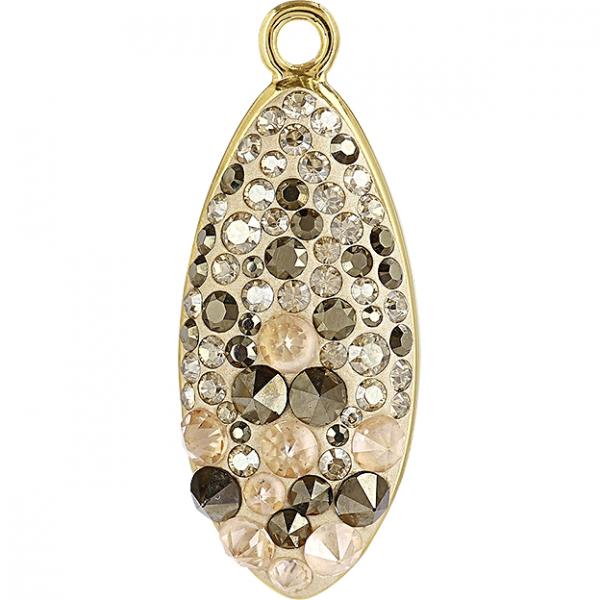 Ogrlica Pave Zlati Petal bela s Swarovski® kristali