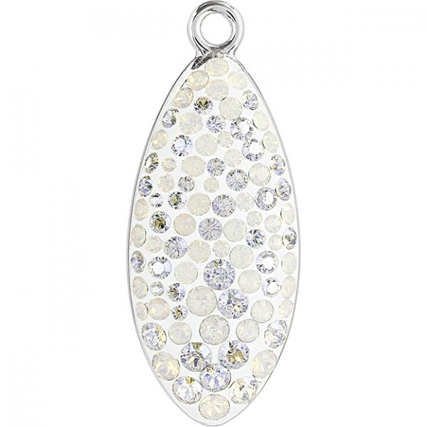 Ogrlica Pave Petal bela s Swarovski® kristali