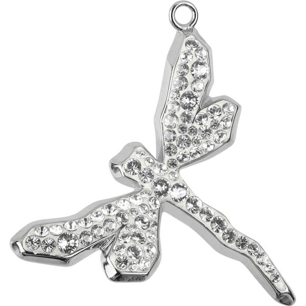 Ogrlica Pave Kačji pastir bela s Swarovski® kristali
