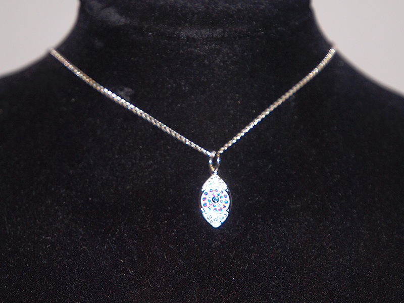 Ogrlica Pave Evil eye bela s Swarovski® kristali - slika 2