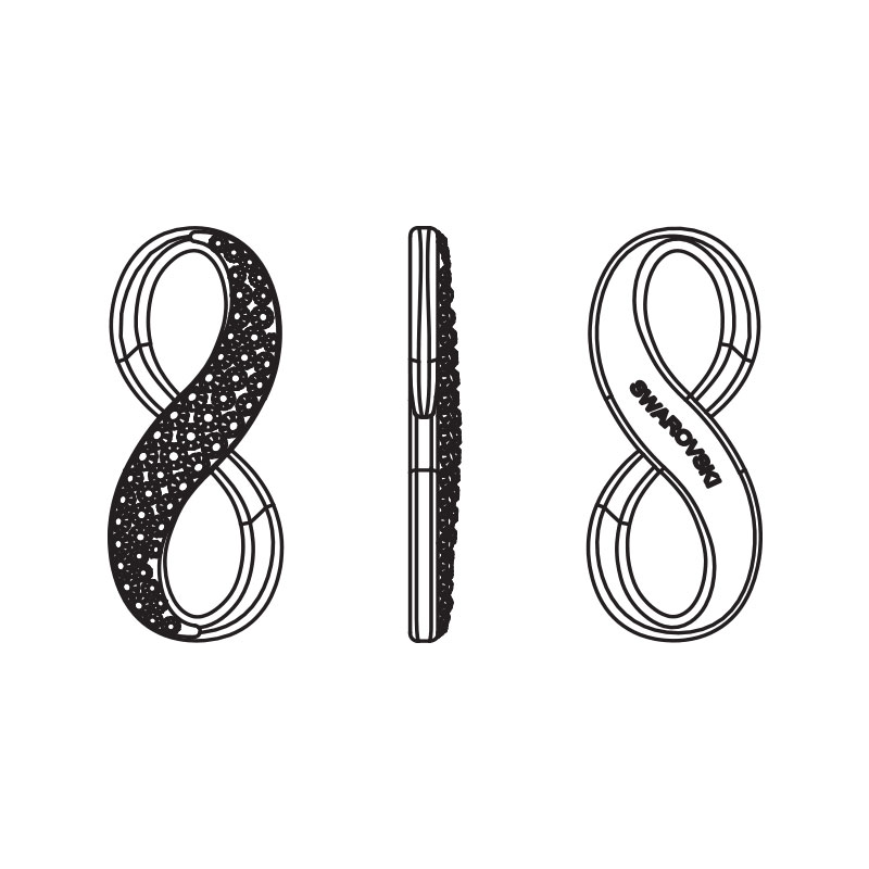 Ogrlica Infinity Pave bela s Swarovski® kristali - slika 3