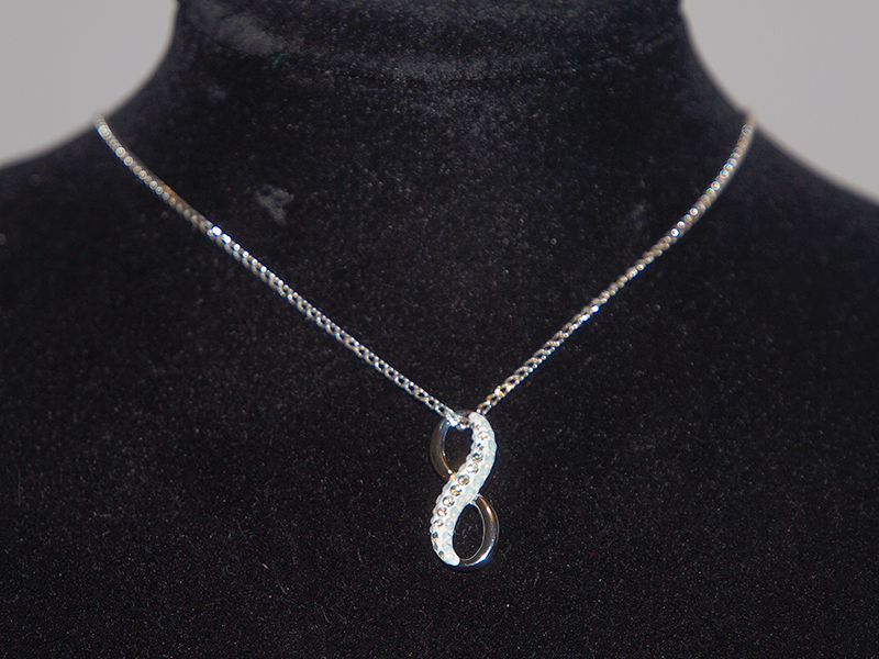 Ogrlica Infinity Pave bela s Swarovski® kristali - slika 2
