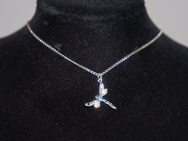 Ogrlica Pave Kačji pastir bela črna s Swarovski® kristali - slika 2