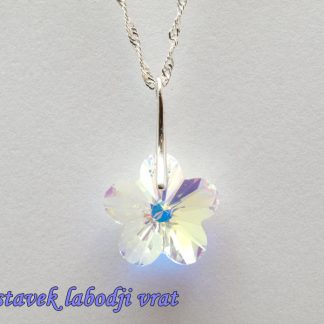Ogrlica Rožica Severni sij z nastavkom s kristalom Swarovski®