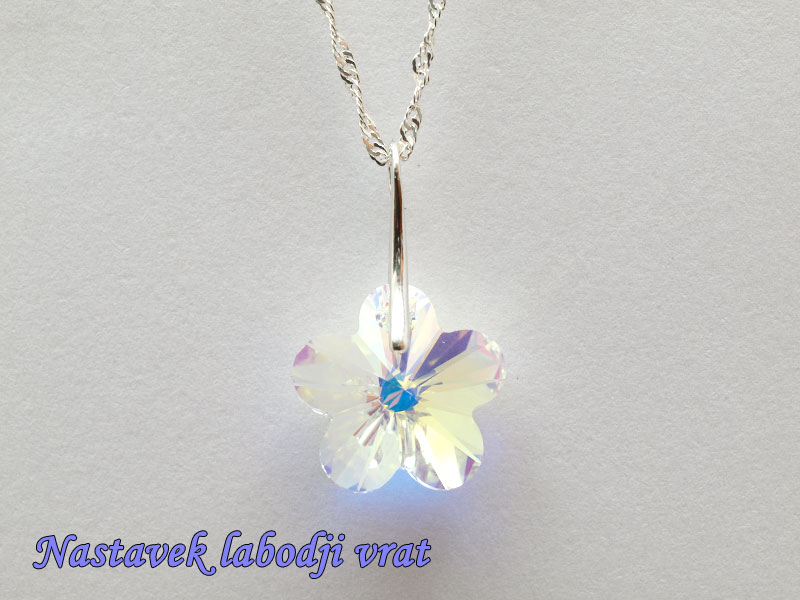 Ogrlica Rožica Severni sij z nastavkom s kristalom Swarovski®