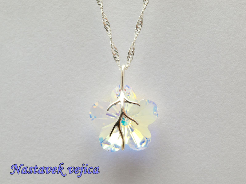 Ogrlica Rožica Severni sij z nastavkom s kristalom Swarovski® - slika 3
