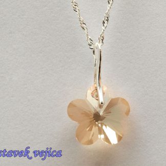 Ogrlica oranžno zlata Rožica z nastavkom s kristalom Swarovski®