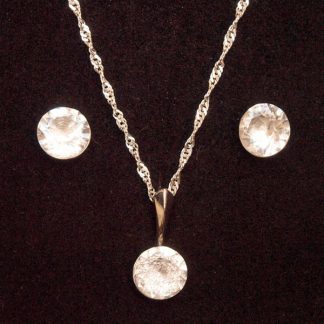 Set ogrlica in klasični uhani z Rivoli kristali Swarovski® - Bela