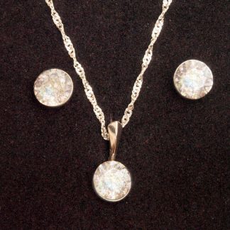 Set ogrlica in klasični uhani z Rivoli kristali Swarovski® - Bela patina