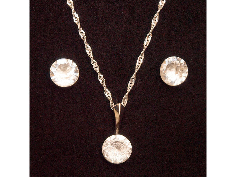 Set ogrlica in klasični uhani z Rivoli kristali Swarovski® - Bela