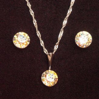 Set ogrlica in klasični uhani z Rivoli kristali Swarovski® - Zlata patina