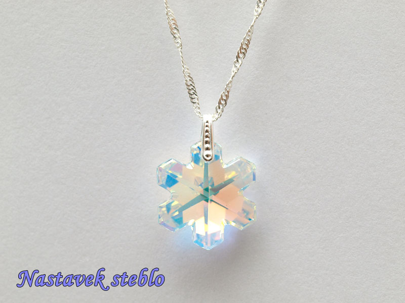 Ogrlica Snežinka Severni sij z nastavkom s kristalom Swarovski® - slika 2