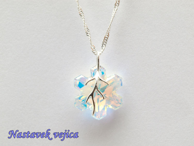 Ogrlica Snežinka Severni sij z nastavkom s kristalom Swarovski® - slika 3