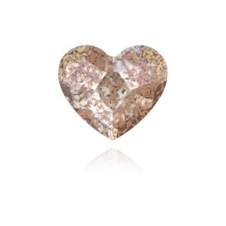 Roza patina - kristal Swarovski® srce z ravnim hrbtom