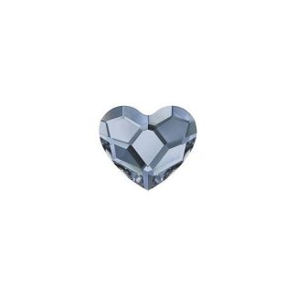 Jeans modra - kristal Swarovski® srce z ravnim hrbtom