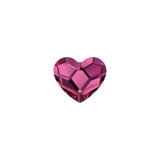 Ciklama - kristal Swarovski® srce z ravnim hrbtom