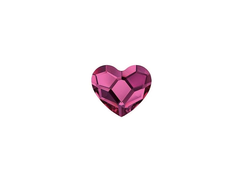 Ciklama - kristal Swarovski® srce z ravnim hrbtom