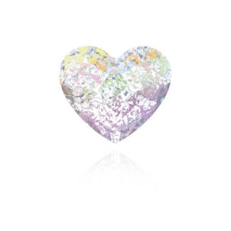 Bela patina - kristal Swarovski® srce z ravnim hrbtom