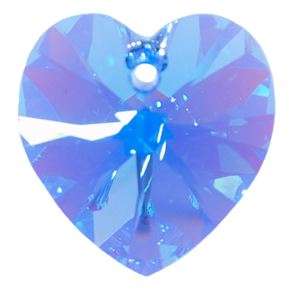 Akvamarin severni sij - kristal Swarovski® srce za uhane