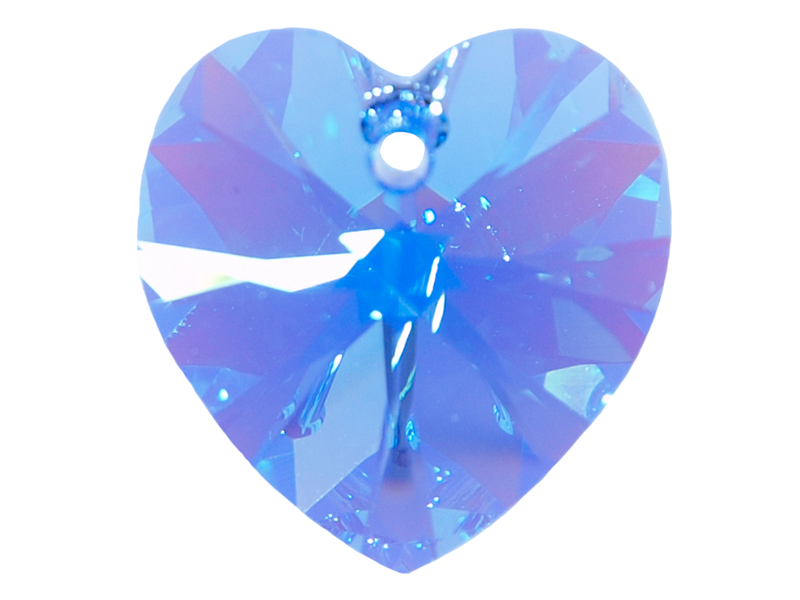 Akvamarin severni sij - kristal Swarovski® srce za uhane