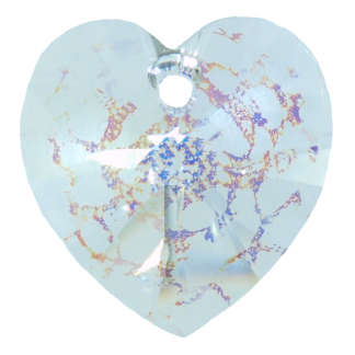 Bela patina - kristal Swarovski® srce za uhane