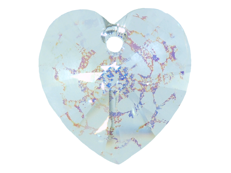 Bela patina - kristal Swarovski® srce za uhane