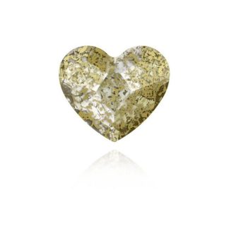 Zlata patina - kristal Swarovski® srce z ravnim hrbtom