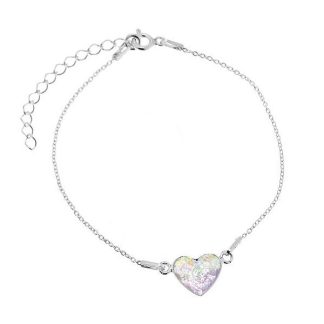 Bela patina zapestnica Kristalno srce kristal Swarovski®